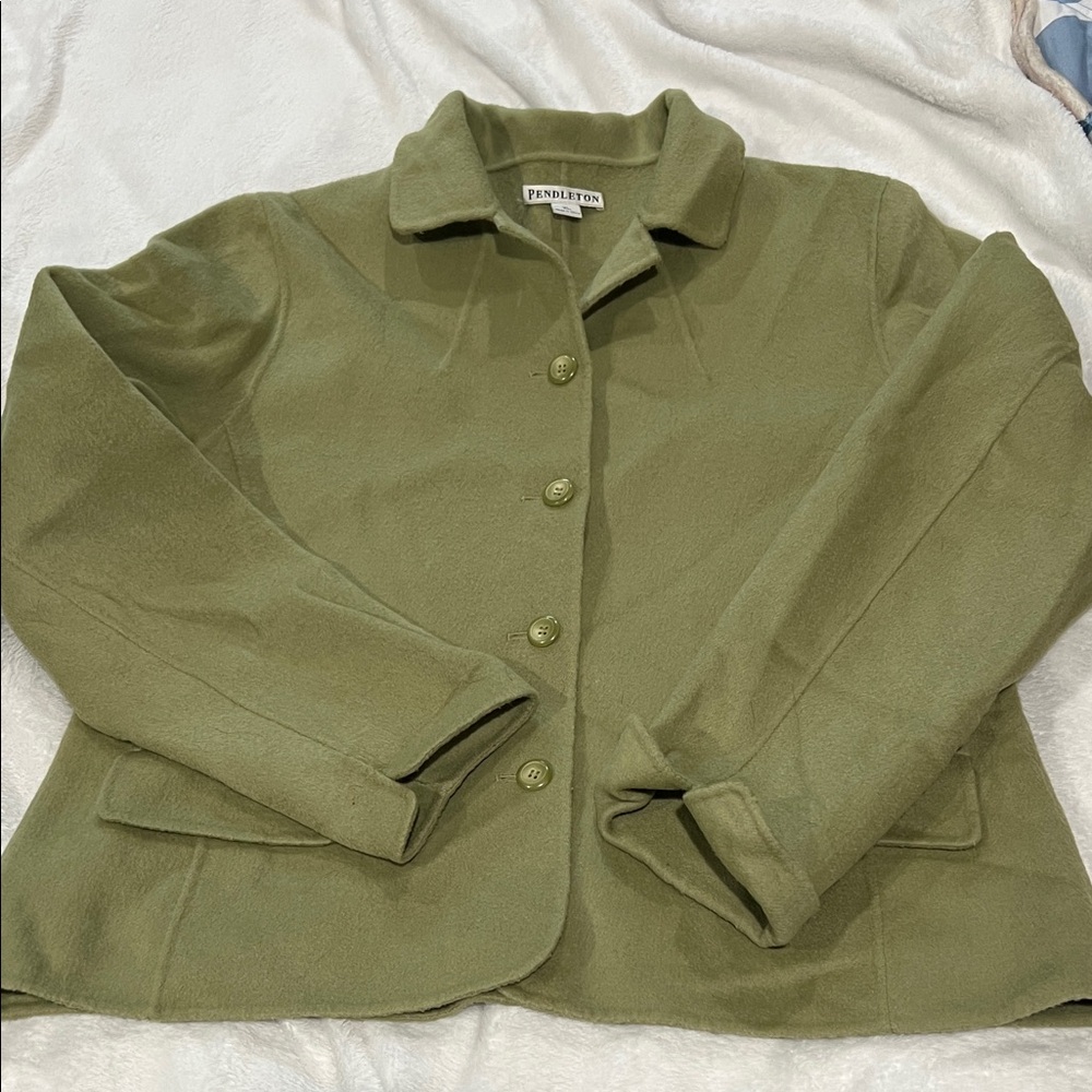 Pendleton Sage Green 100% Merino Wool Jacket Sz XL - Picture 10 of 10